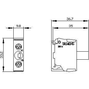 PLC 3SU1401-2BB40-1AA0 modulo LED SIRIUS ACT con montaggio base e terminale a vite
