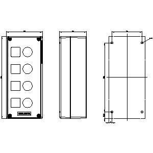 4 Punti di comando SIRIUS ACT Contenitori per PLC di superficie 3SU1804-0AA00-0AB1 di plastica