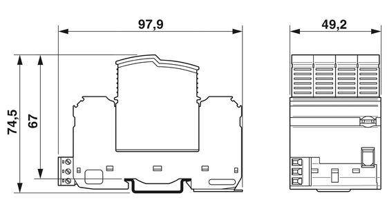 1 Polo 2905340 VAL-SEC-T2-3S-350-FM Protezione contro le sovratensioni di tipo 2 per 5V AC a 250V AC e 125V DC
