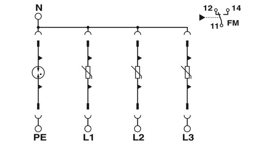 1 Polo 2905340 VAL-SEC-T2-3S-350-FM Protezione contro le sovratensioni di tipo 2 per 5V AC a 250V AC e 125V DC