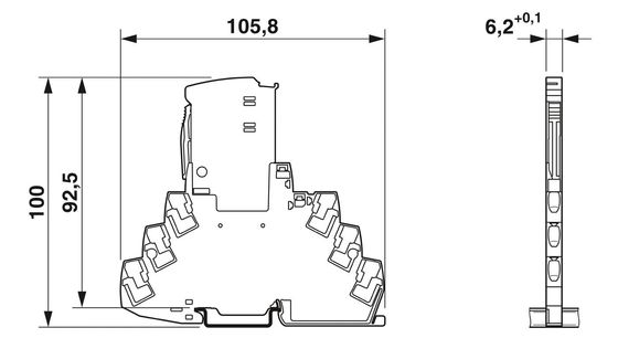 TTC-6P-3-HF-F-M-12DC-PT-I Protettore contro le sovratensioni di grado industriale 12V DC Voltage 2 poli