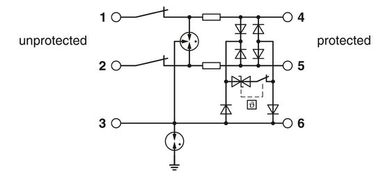 TTC-6P-3-HF-F-M-12DC-PT-I Protettore contro le sovratensioni di grado industriale 12V DC Voltage 2 poli