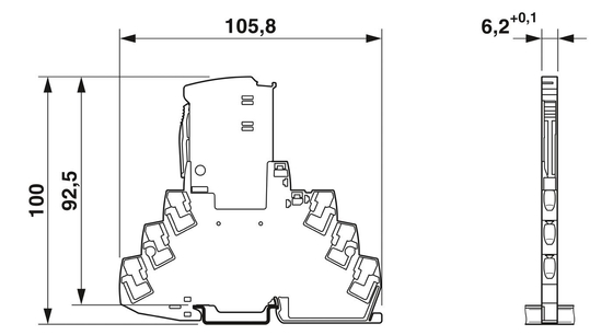 2 poli TTC-6P-3-HF-F-M-24DC-PT-I protettore da sovratensioni per apparecchiature di protezione da sovratensioni 24V DC