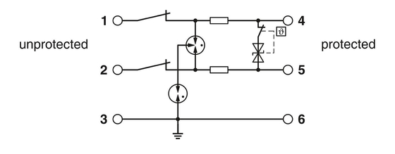 Protezione contro le onde di contatto Phoenix TTC-6-1X2-M-EX-24DC-UT-I per 2 poli con potenza nominale di 24 V di corrente continua