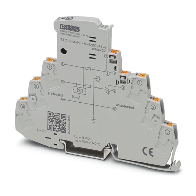 TTC-6-3-HF-M-12DC-PT-I Phoenix Contact Surge Protector 2 Pole 12 V DC Voltage nominale