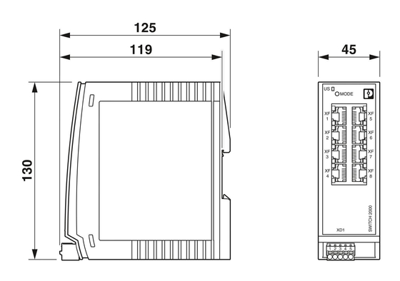 FL SWITCH 2308 PN Industrial Ethernet Switch per la rete EtherNet/IP Livello di protezione IP65