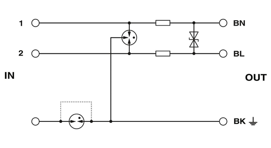 Protezione contro le sovratensioni da 24 V di tensione nominale continua per 1/2&quot; di contatto Phoenix S-PT-1X2-24DC-1/2