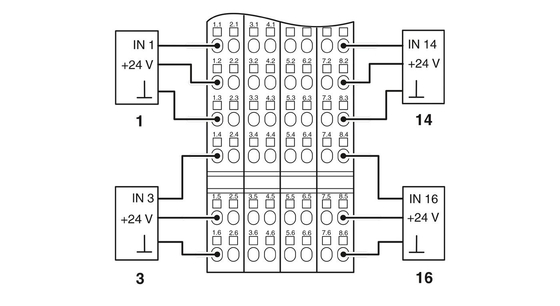 2861250 IB IL 24 DI 16-PAC Phoenix Contatto Modulo digitale con livello di protezione IP20