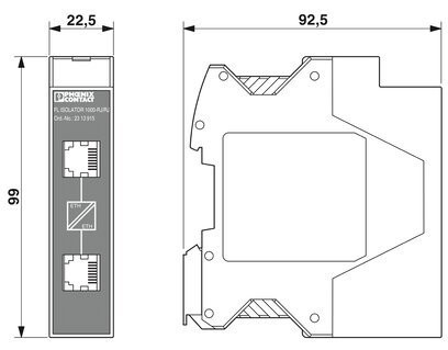 2313915 Phoenix Contact Ricambi di automazione industriale Modem FL ISOLATORE 1000-RJ/RJ 22,5*99*92mm