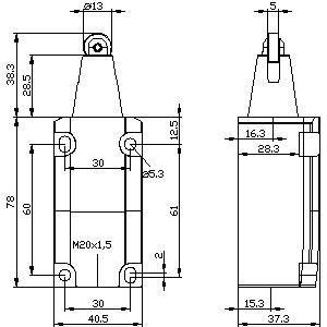 Interruttore di posizione metallica 3SE5112-0CD02 con innesco a rulli in acciaio di qualità di Siemens