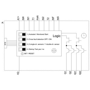 Siemens 3SK1122-2CB41 Safety Relay 4 che consente l'input di opzioni di controllo personalizzabili
