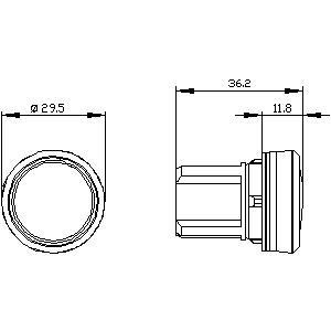 Siemens 3SU1001-6AA20-0AA0 SIRIUS ACT Pilot Light in plastica rossa con lente liscia