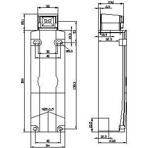 Siemens 3SE5322-0SB21 Interruttore di posizione in plastica con filo M20 x 1 5 e blocco solenoide