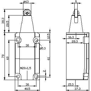 Interruttore di posizionamento dei rulli in acciaio per applicazioni pesanti Siemens 3SE5112-0CD02