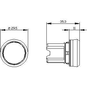 3SU1000-0AA40-0AA0 SIRIUS ACT pulsante con pulsante verde piatto di plastica non illuminato