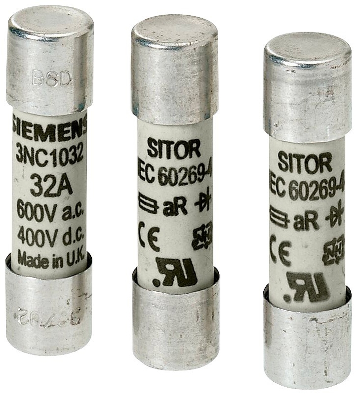 3NC1008 15A 600VAC/700VDC aR 10X38mm SITOR Collegamento a fusibile cilindrico per la protezione dell'alimentazione