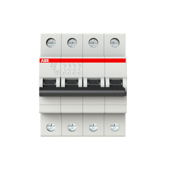 25A BCD Curve MCB SH204-B25 Miniatur circuit breaker 4P con prestazioni durature