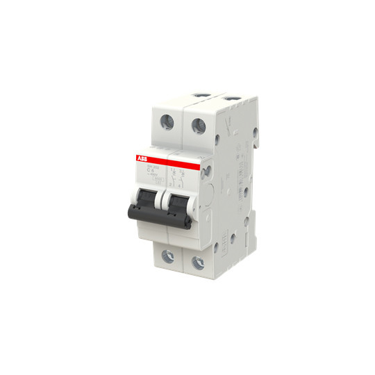 2P MCB SH202-C6 Interruttore di circuito in miniatura Voltaggio nominale 220 C 6 Numero di poli