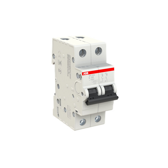 50A Corrente nominale MCB SH202-C50 Interruttore di circuito in miniatura 2P Frequenza nominale 50 Hz