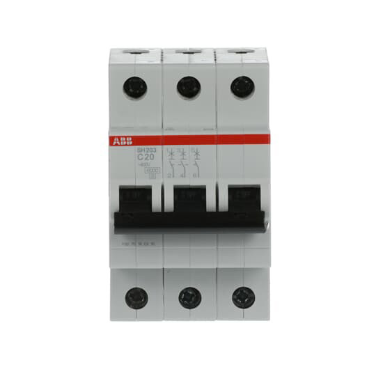 MCB SH203-C20 Interruttore di circuito in miniatura 3P Corrente nominale 20A Frequenza nominale 50 Hz