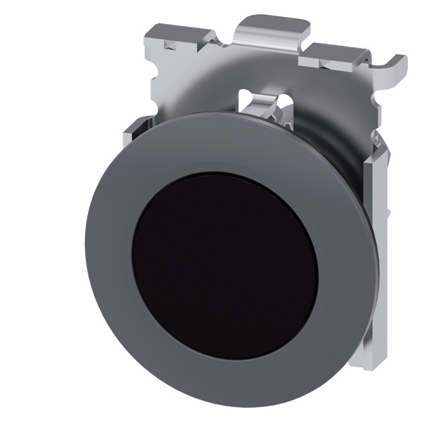 PLC 3SU1060-0JA10-0AA0 Metallo Matt Non illuminato Flat Button e Bezel Montaggio intagliato Nero Pushbutton SIRIUS ACT