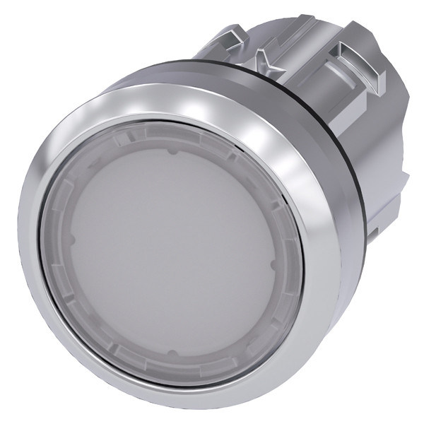 3SU1051-0AB60-0AA0 SIRIUS ACT Pulsante con pulsante piatto in bianco illuminato brillante in metallo