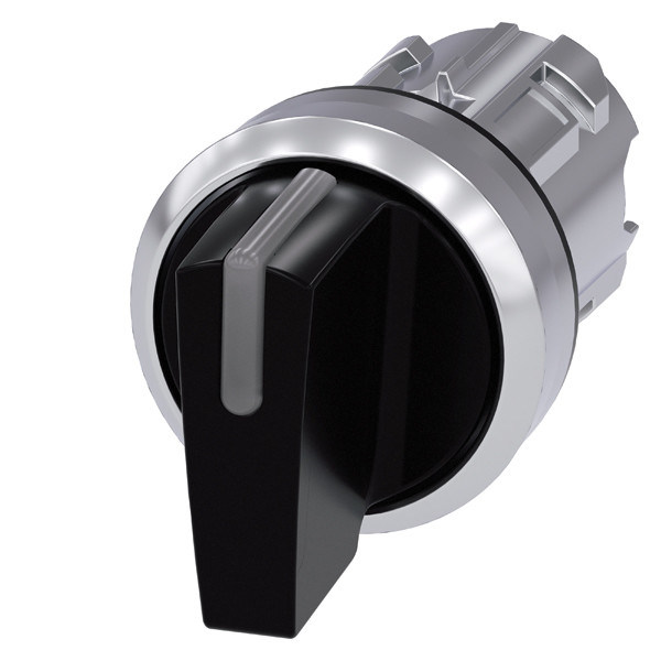 3SU1052-2BM10-0AA0 SIRIUS ACT Selector Switch Metal Brillante maniglia corta 3 posizioni Nero