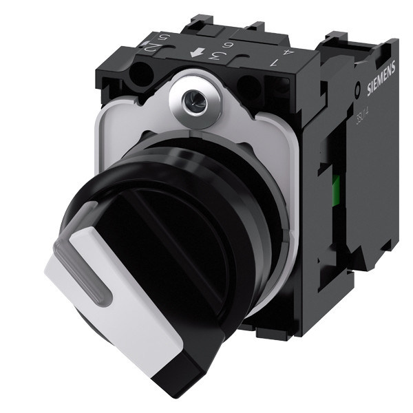 Interruttore di selezione del manico corto in plastica 3SU1100-2BF60-1MA0 per 2 posizioni in SIRIUS ACT