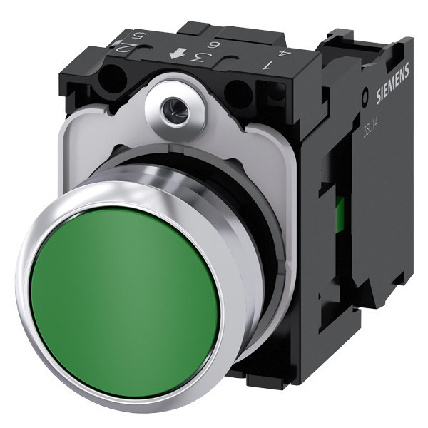 3SU1150-0AB40-1BA0 SIRIUS ACT Pushbutton Metallo verde pulsante piatto lucido per il momento