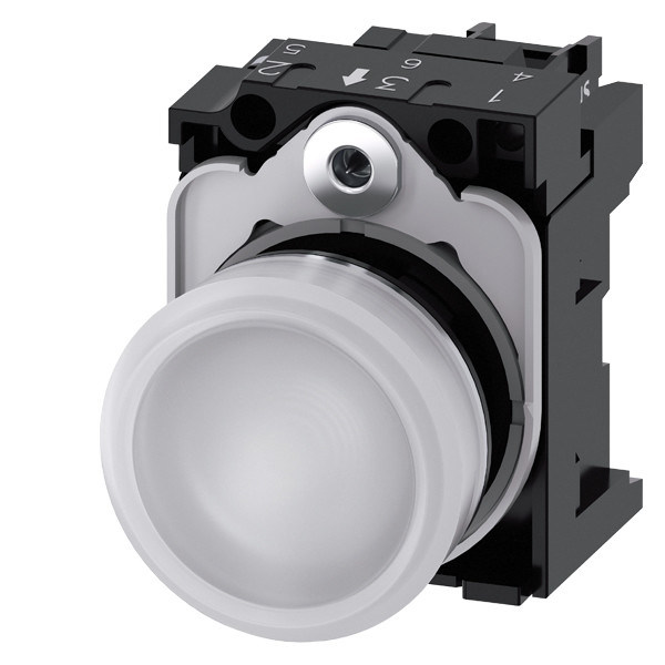 Lenti lisce a scarico SIRIUS ACT Unità completa 24V AC/DC Metallo lucente illuminato Pilot Light