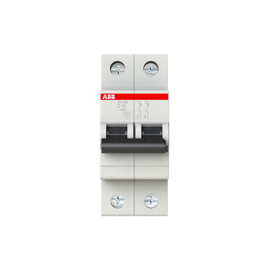 SH202-C10 Interruttore di circuito in miniatura 2P C 10 A Curva BCD C per applicazioni industriali