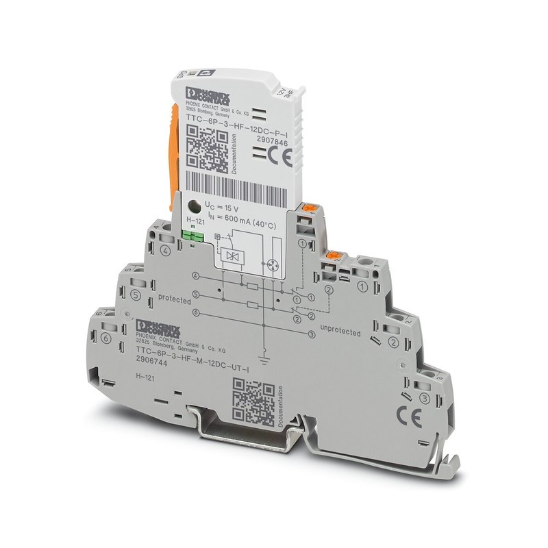 12 V di tensione nominale 2906744 TTC-6P-3-HF-M-12DC-UT-I Protezione da sovratensioni con 2 poli
