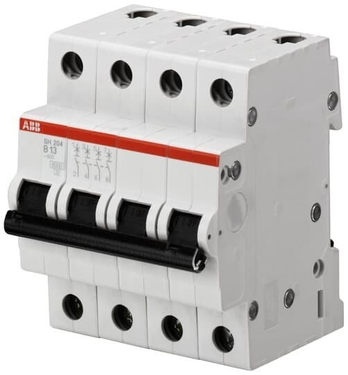 MCB SH204-B13 Interruttore di circuito in miniatura 4P Corrente nominale 13A Frequenza nominale 50 Hz