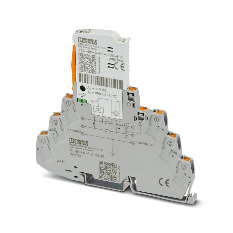 TTC-6P-3-HF-F-M-12DC-PT-I Protettore contro le sovratensioni di grado industriale 12V DC Voltage 2 poli