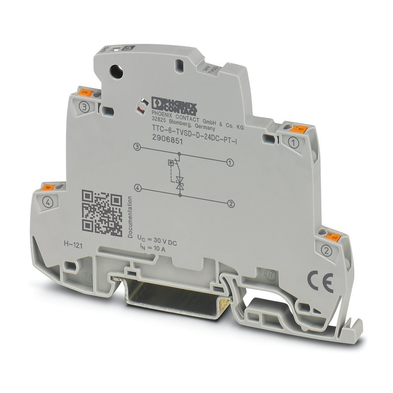 TTC-6-TVSD-D-24DC-PT-I Phoenix Contact Surge Protector 2 Pole Tensione nominale 24 V DC