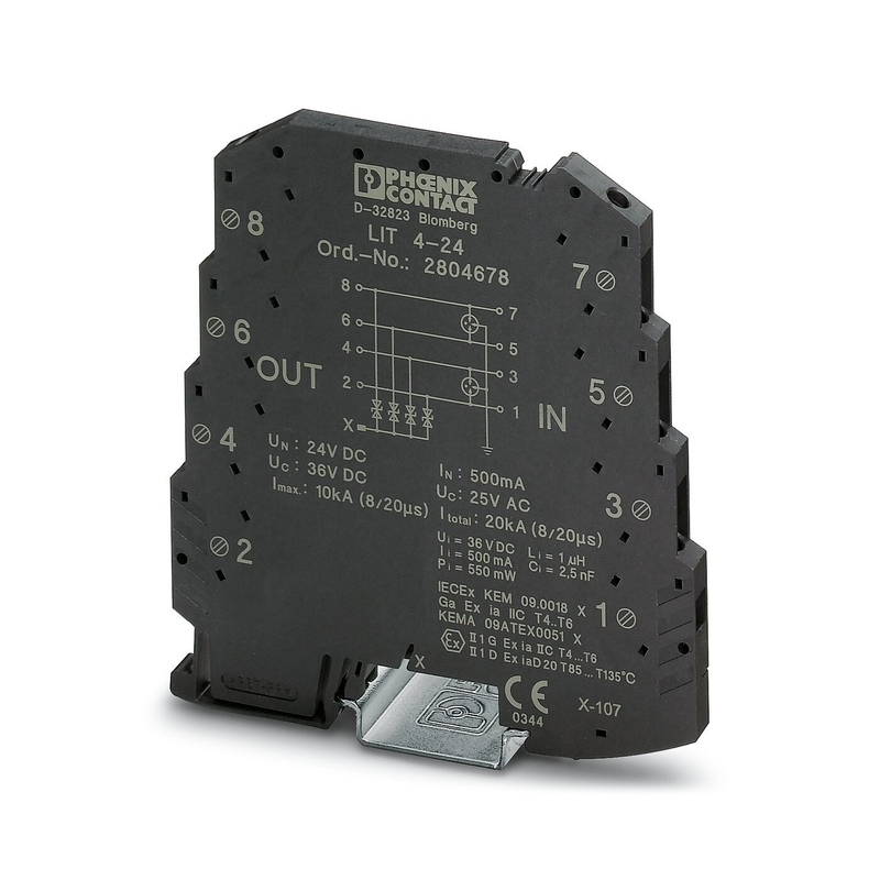 24V DC 2-pole Surge Protector 2804678 LIT 4-24 per la soppressione delle onde di contatto Phoenix