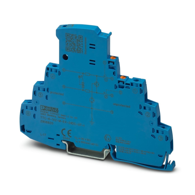 Protezione contro le onde di contatto Phoenix TTC-6-1X2-M-EX-24DC-UT-I per 2 poli con potenza nominale di 24 V di corrente continua