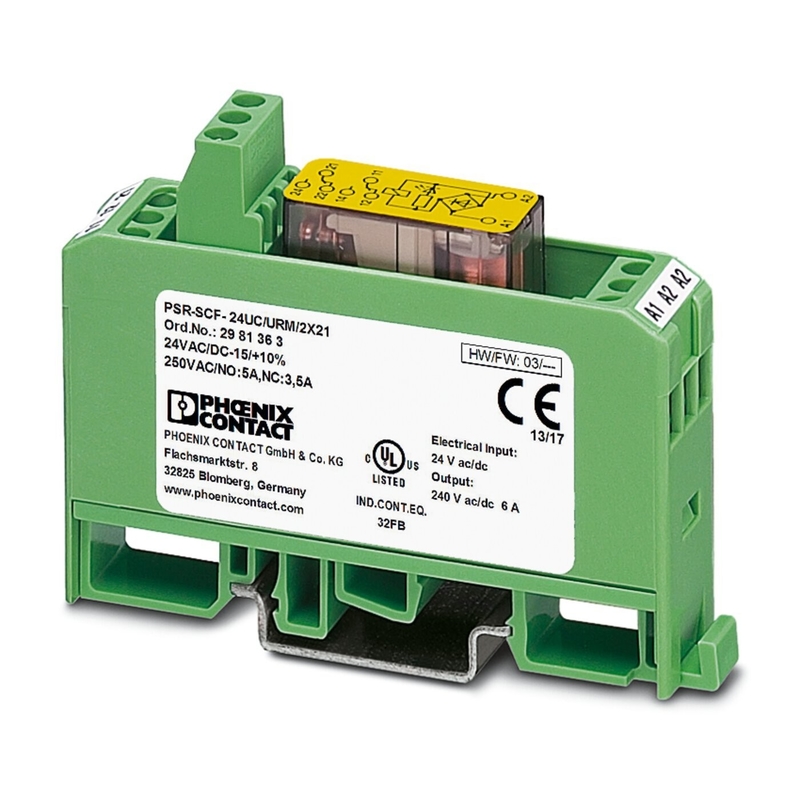17.5*75*60.5MM relè di accoppiamento a contatto Phoenix PSR-SCF-24UC/URM/2X21 con carico di contatto