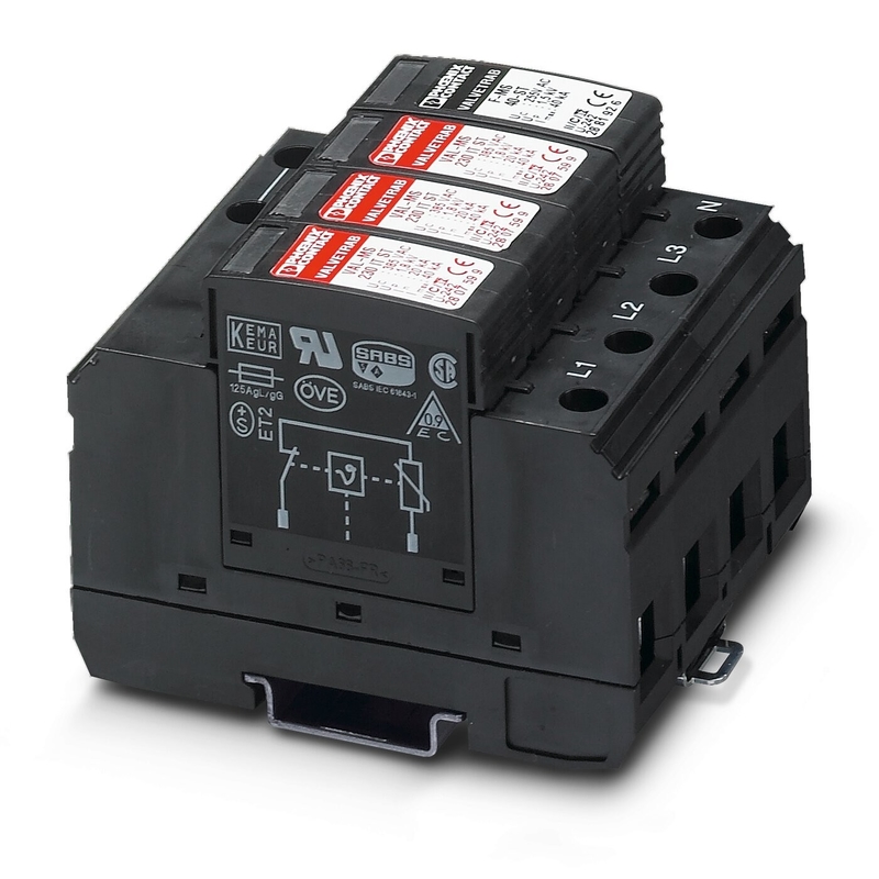 2858564 VAL-MS 320/3 1 Contatto Phoenix Tipo 2 Protettore contro le sovratensioni 4 Polo 230 V CA nominale