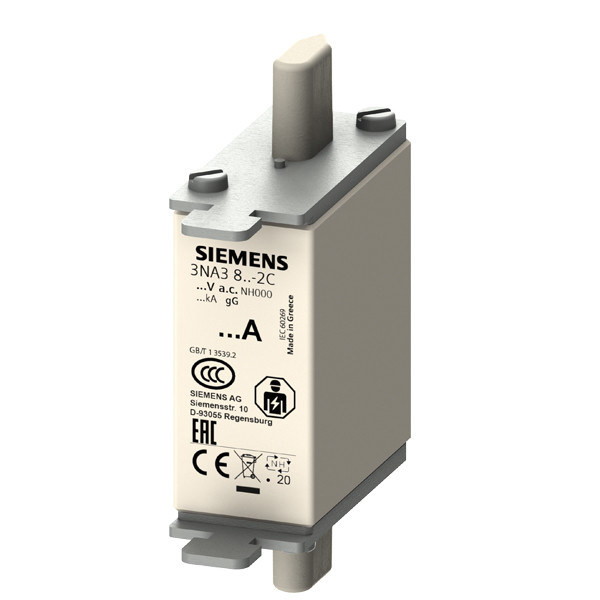 500V PLC 3NA3805-2C LV HRC Fuse Link con manopole di presa non isolate e indicatore frontale