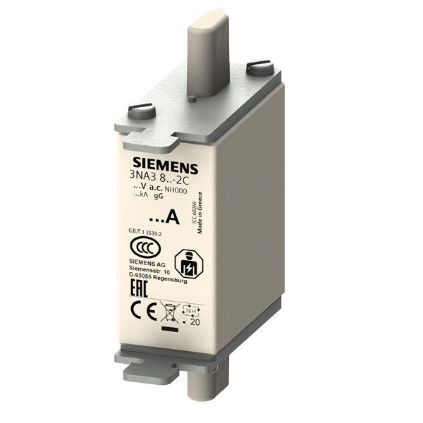 500V Dimensione 000 Indicatore frontale LV HRC Fuse Link GL/GG 3NA3822-2C con manopole di presa non isolate