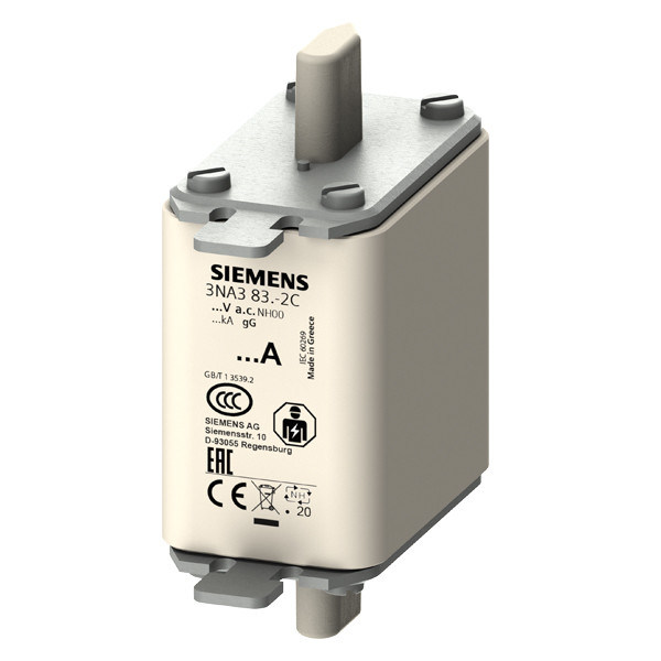 PLC 3NA3836-2C LV HRC Fuse Link GL/GG con manopole di presa non isolate Dimensione 00 500V