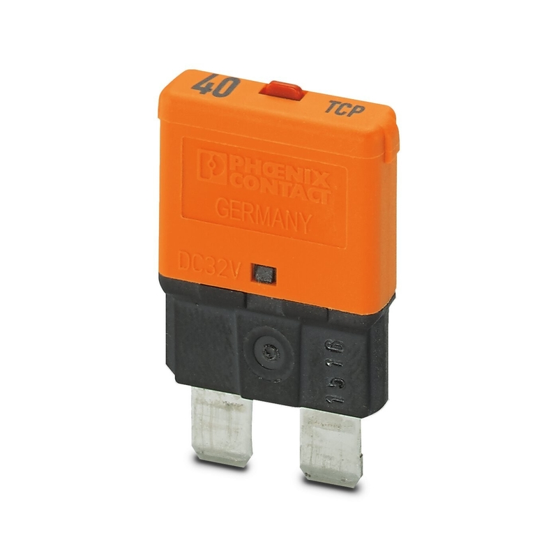 Interruttori di circuito per dispositivi magnetici termici a corrente continua di 40 V con tensione nominale di 32 V da Phoenix Contact