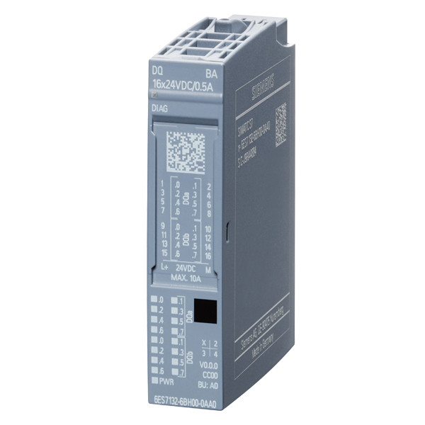 Modulo di uscita digitale SIMATIC ET 200SP DQ 16x 24VDC/0 5A per Siemens 6ES7132-6BH00-0AA0
