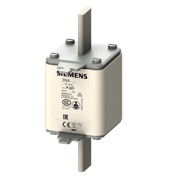 3NA3360 LV HRC Fuse Link GL/GG con manopole di presa e indicatore anteriore Dimensione 3 AC 500V/DC 440V